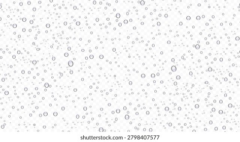 Realistic Water Drop Background with Transparent Droplets, Moisture Condensation, Splash Texture, Dew and Raindrop Effect for Clean Liquid Design