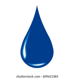 Realistic water drop with reflections from light vector concept of ecology and purity