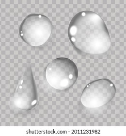 realistic water drop vector Pure clear water drops realistic set isolated vector illustration