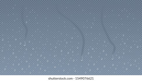 Realistic water drop vectors isolated on transparent background. Vector illustration