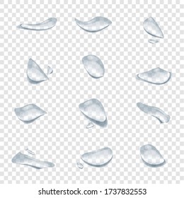 realistic water drop vectors isolated on transparency background, clear drop splash and rainy crystal illustration ep30