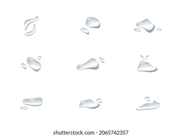 realistic water drop vectors isolated on white background