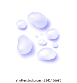Realistic water drops 3d transparent