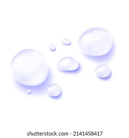 Realistic water drops 3d transparent