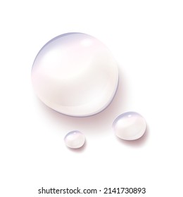 Realistic water drops 3d transparent