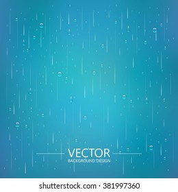 Realistic water drops on glass, Rainy season, Vector background design.