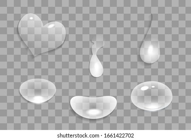 realistic water drops on the transparent background
