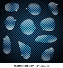 Realistic Water Drops Set On Transparent Background Vector Illustration EPS10