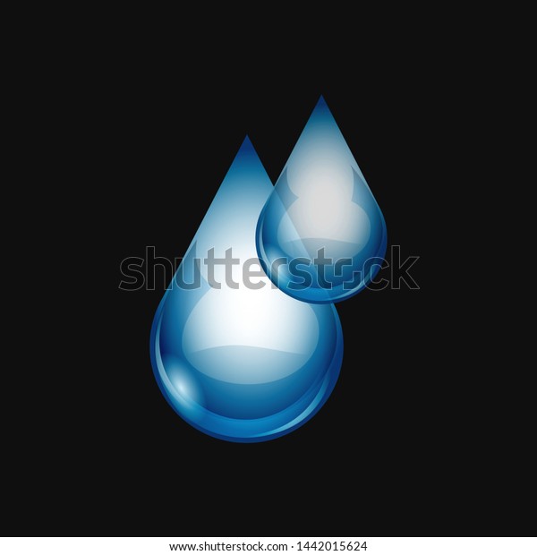 Realistic Water Drops Vector Clipart Icon Stock Vector Royalty Free