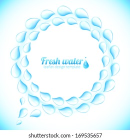 Realistic water drops vector speech bubble