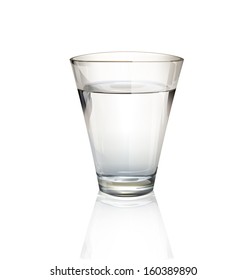 Realistic water glass. Vector design