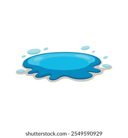 Realista poça de água isolada vetor plano ilustração em fundo branco.