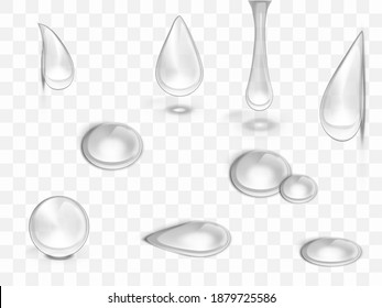 Las Caídas Realistas De Lluvia De Agua Se Aislan Sobre Un Fondo Transparente. Vector EPS10