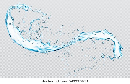 Realistic water splash on checkered background vector illustration.