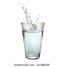 Realistic water splash. Vector design 