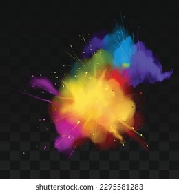 Realistic watercolor colorful splash design