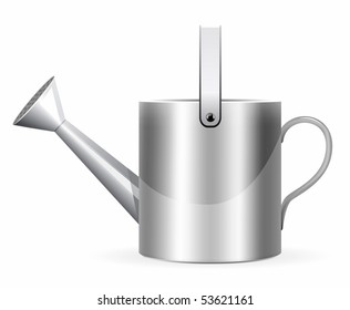 Realistic watering can illustration on white background