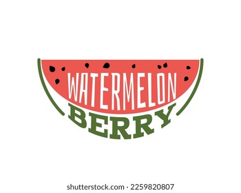 Realistic watermelon composition with isolated fruit berry image on blank background vector illustration