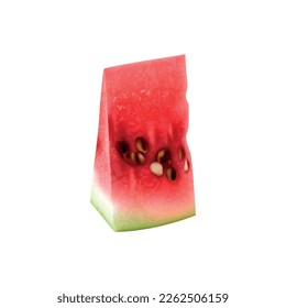 Realistic watermelon composition with isolated fruit berry image on blank background vector illustration