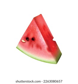 Composición realista de la sandía con imagen aislada de la baya de la fruta en el fondo de la ilustración vectorial en blanco