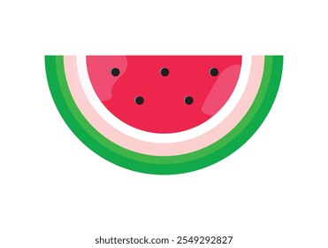 Realistic Watermelon Vector Illustration, Sliced Watermelon Vector Art, Detailed Summer Fruit Illustration for Healthy Eating Concepts, Watermelon Slice Vector Graphic. White Background.