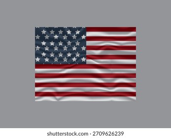 Realistic Waving American Flag – Vector Artwork