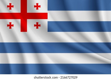 Realistic waving flag of Adjara vector background.