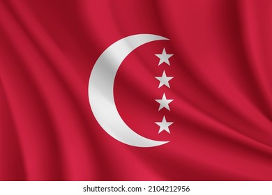 Realistic waving flag of Anjouan vector background.