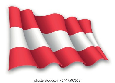 Realistic waving flag of Austria isolated on white background