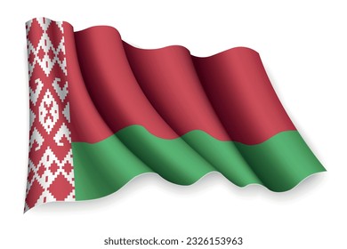 Realistic waving flag of Belarus