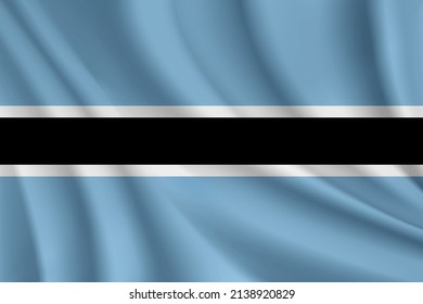 Bandera ondulante realista del fondo vectorial de Botswana.