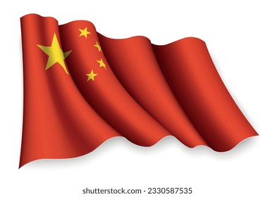 Bandera onduladora realista de China