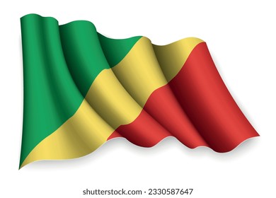 Realistic waving flag of Congo