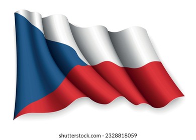 Realistic waving flag of Czech Republic
