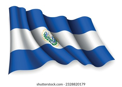 Realistic waving flag of El Salvador