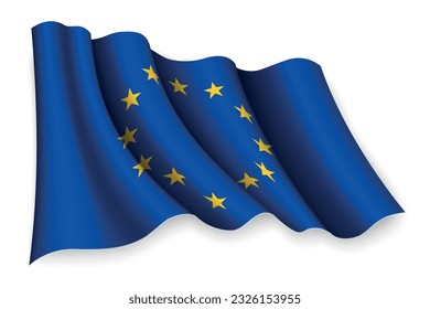 Realistic waving flag of European Union