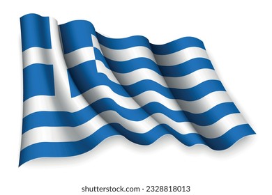 Realistic waving flag of Greece