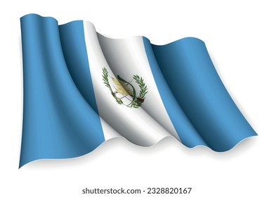 Realistic waving flag of Guatemala