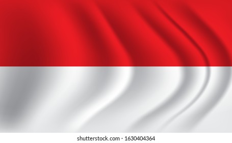 A realistic waving flag of the Indonesian national flag. Background with Indonesian flag. EPS 10