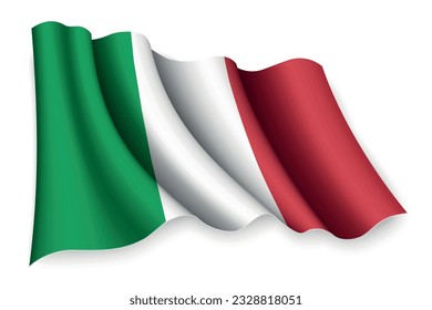 Realistic waving flag of Italy