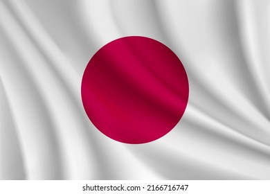 Bandera ondulante realista del fondo vectorial de Japón.