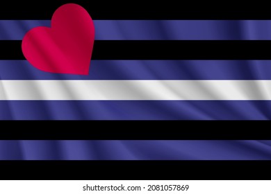 Bandera ondulante realista del fondo vectorial del Orgullo de Cuero.
