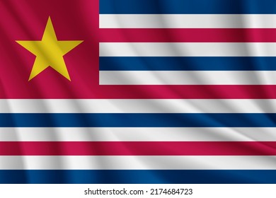 Bandera onduladora realista de Luisiana
(1861-1912) fondo vectorial.