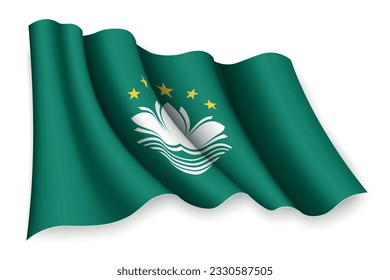 Realistic waving flag of Macau