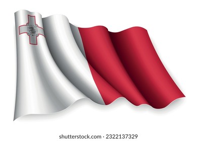 Realistische gleitende Flagge Maltas
