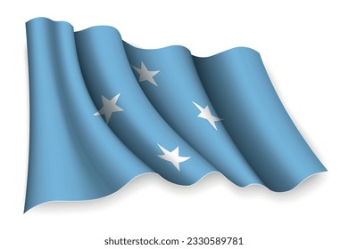 Bandera onduladora realista de Micronesia