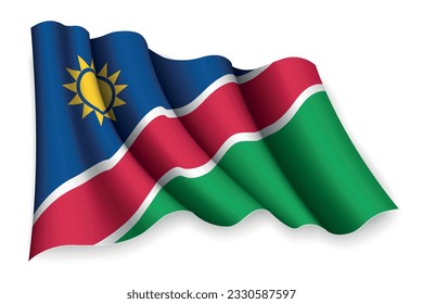 Realistic waving flag of Namibia