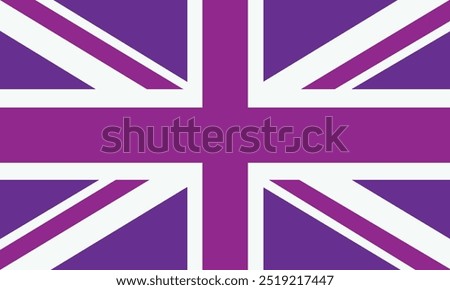 Realistic waving flag of Pink Union Jack vector background.