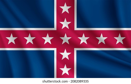 Realistic waving flag of Polk Corps, Army of Tennessee vector background.