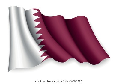 Realistic waving flag of Qatar